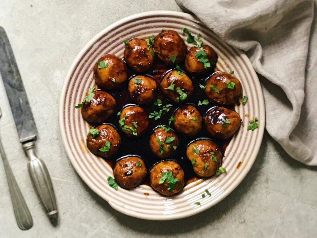Champiñones caramelizados