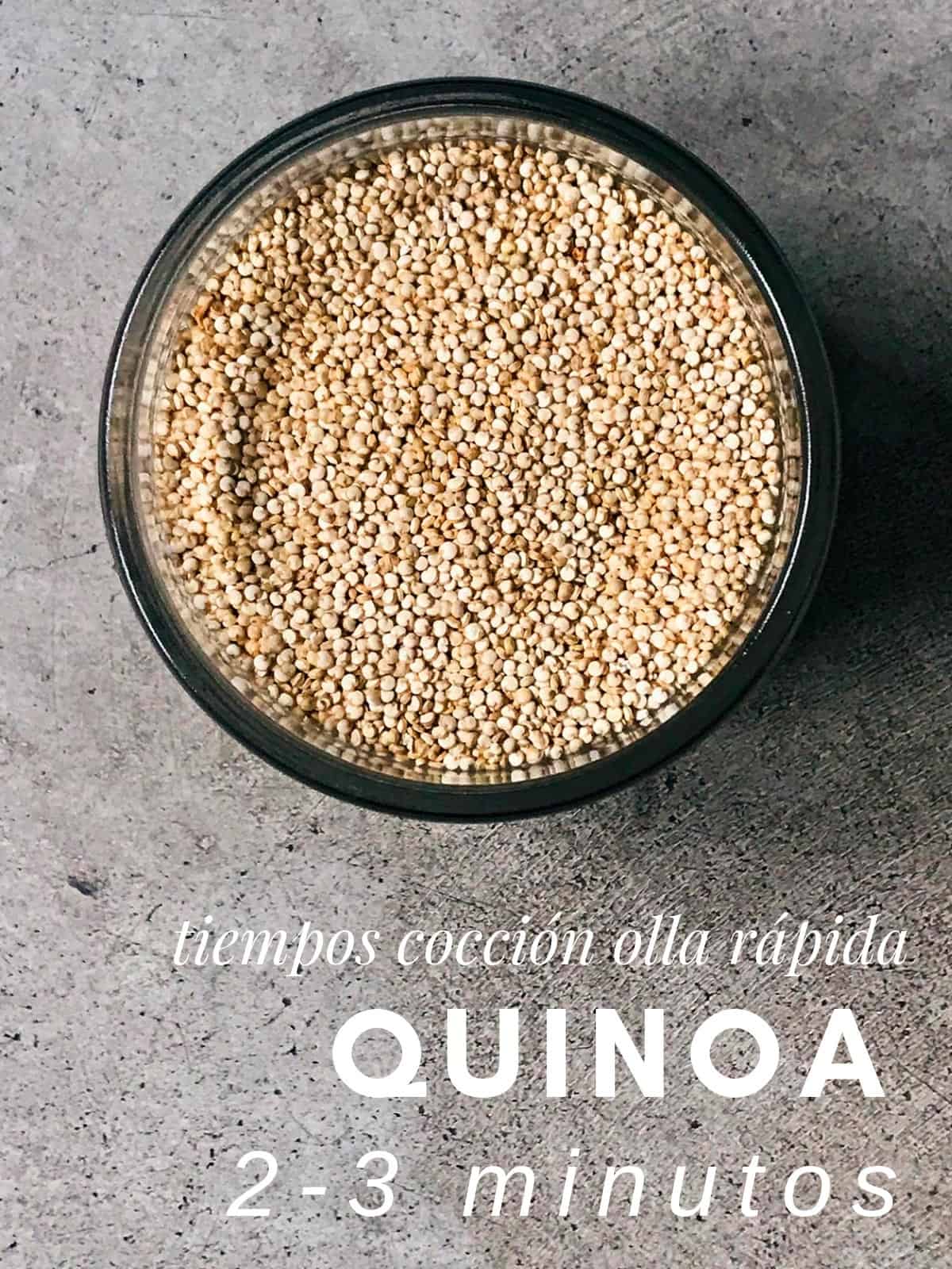 Tiempo de cocción de quinoa en olla rápida